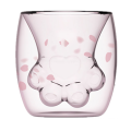 Double wall glass cat claw cup